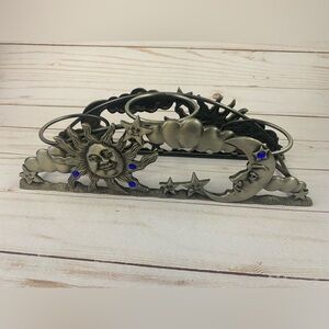 Vintage Spoontiques Pewter Sun & Moon  Candle Votive 3 Tea Light Stand Holder